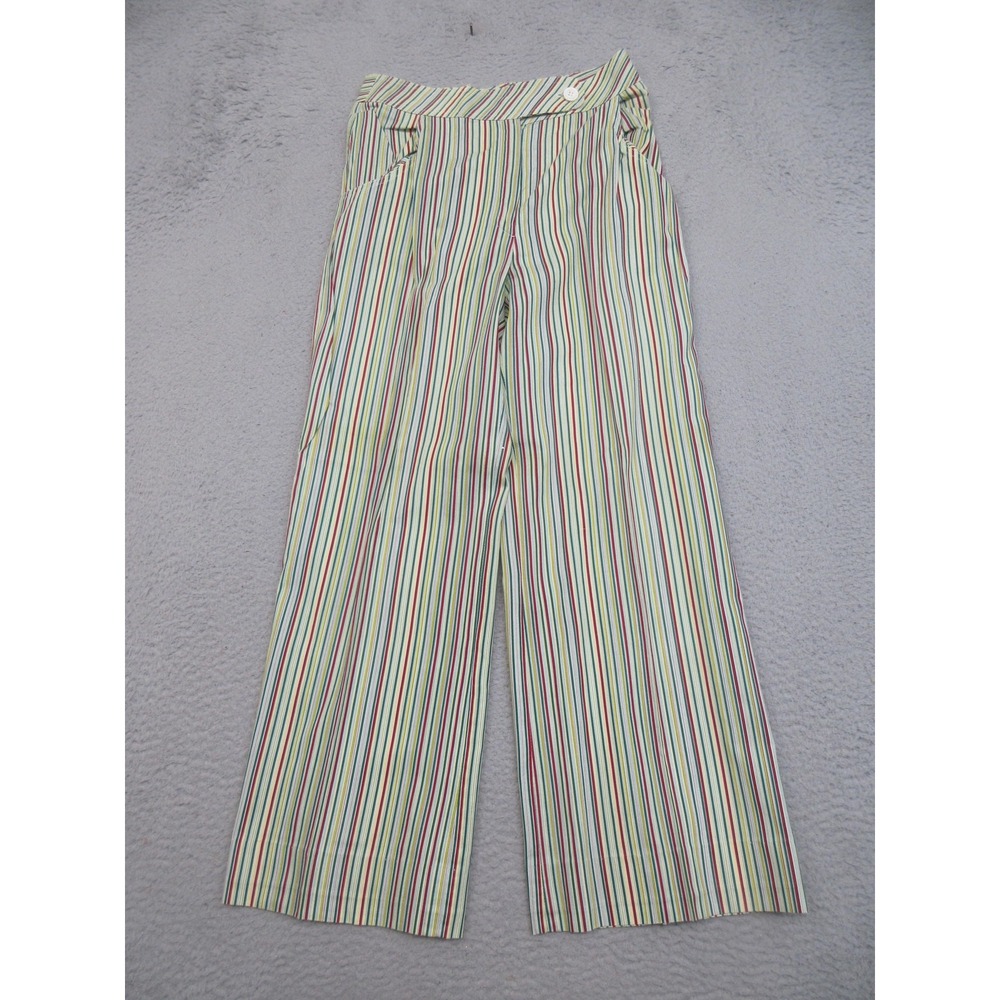 Vintage 70s Junior House Pant Women 11/12 Striped Wide Leg High Rise Retro Mod